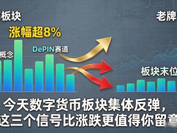 今天数字货币板块集体反弹，这三个信号比涨跌更值得你留意