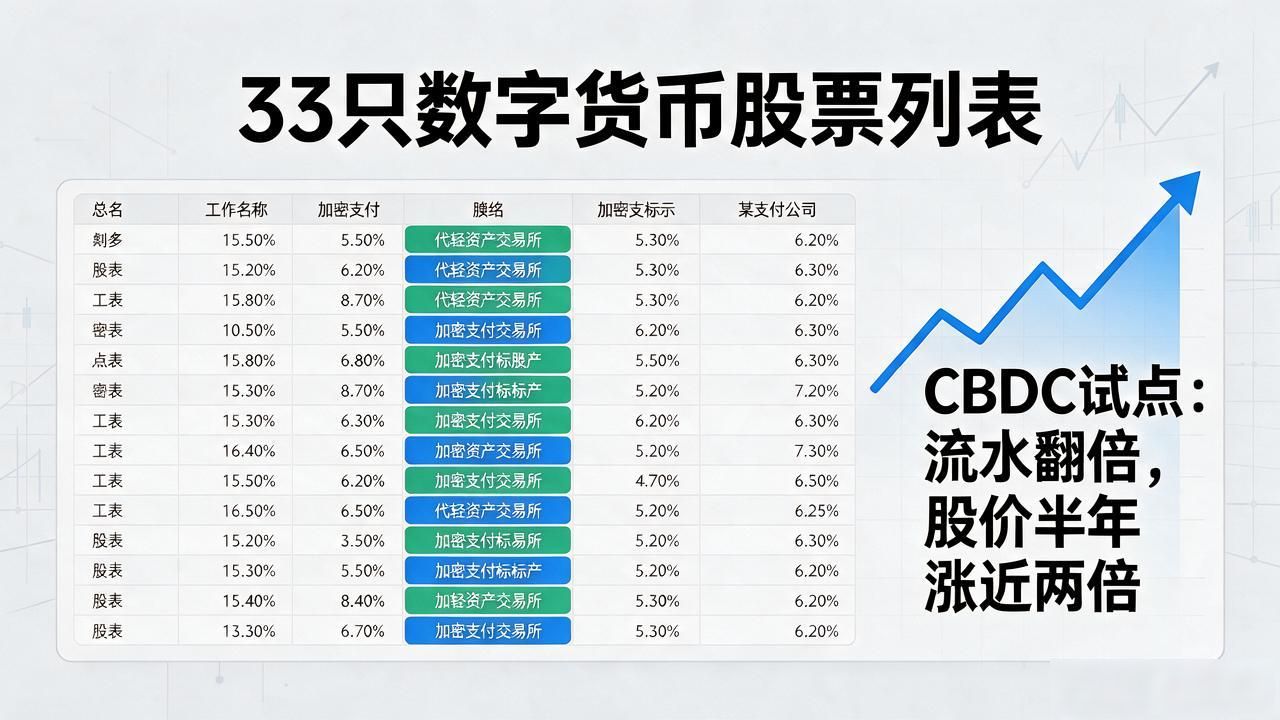 矿机硬件交易所加密支付细分赛道分析_2026年A股美股数字货币概念股票盘点_33只数字货币股票